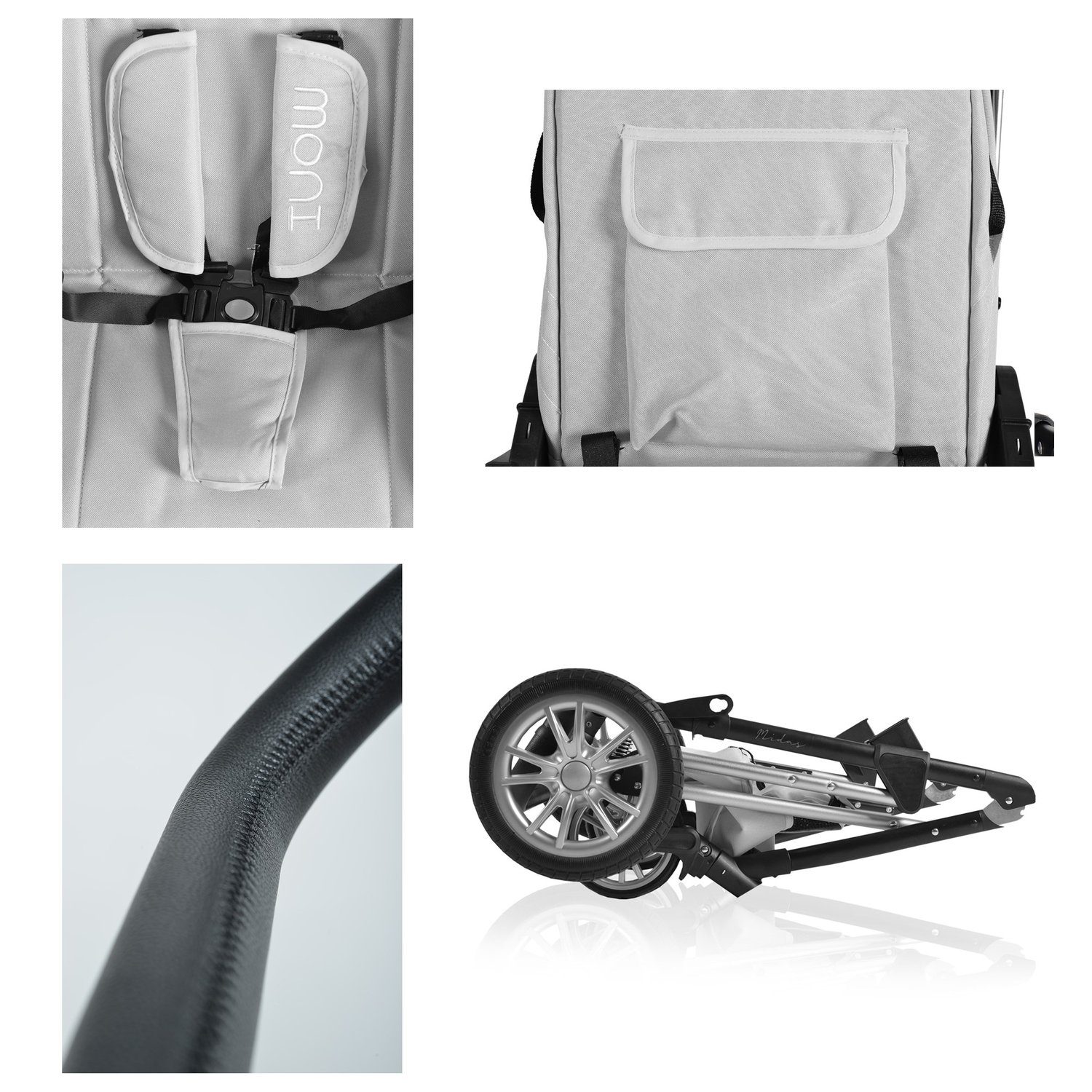 Moni Kombi-Kinderwagen Kinderwagen Midas 3 in 1, Autositz, Sportsitz, Babywanne, Wickeltasche