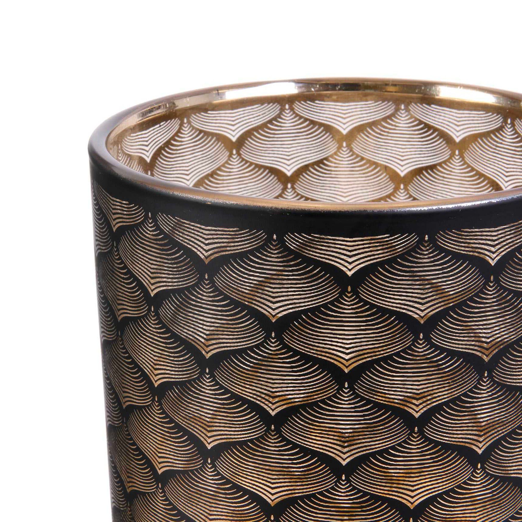 Vase en verre noir cuivré