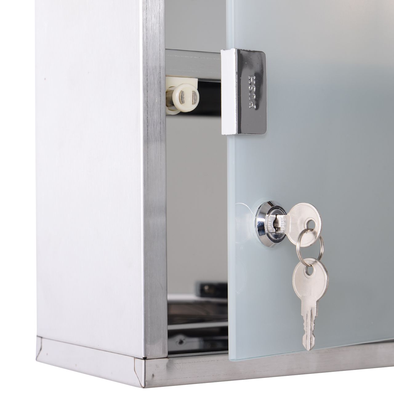 HOMCOM Medizinschrank Medikamentenschrank Arzneischrank 3 Fächer Hausaoptheke Edelstahl 25 x 12 x 48cm