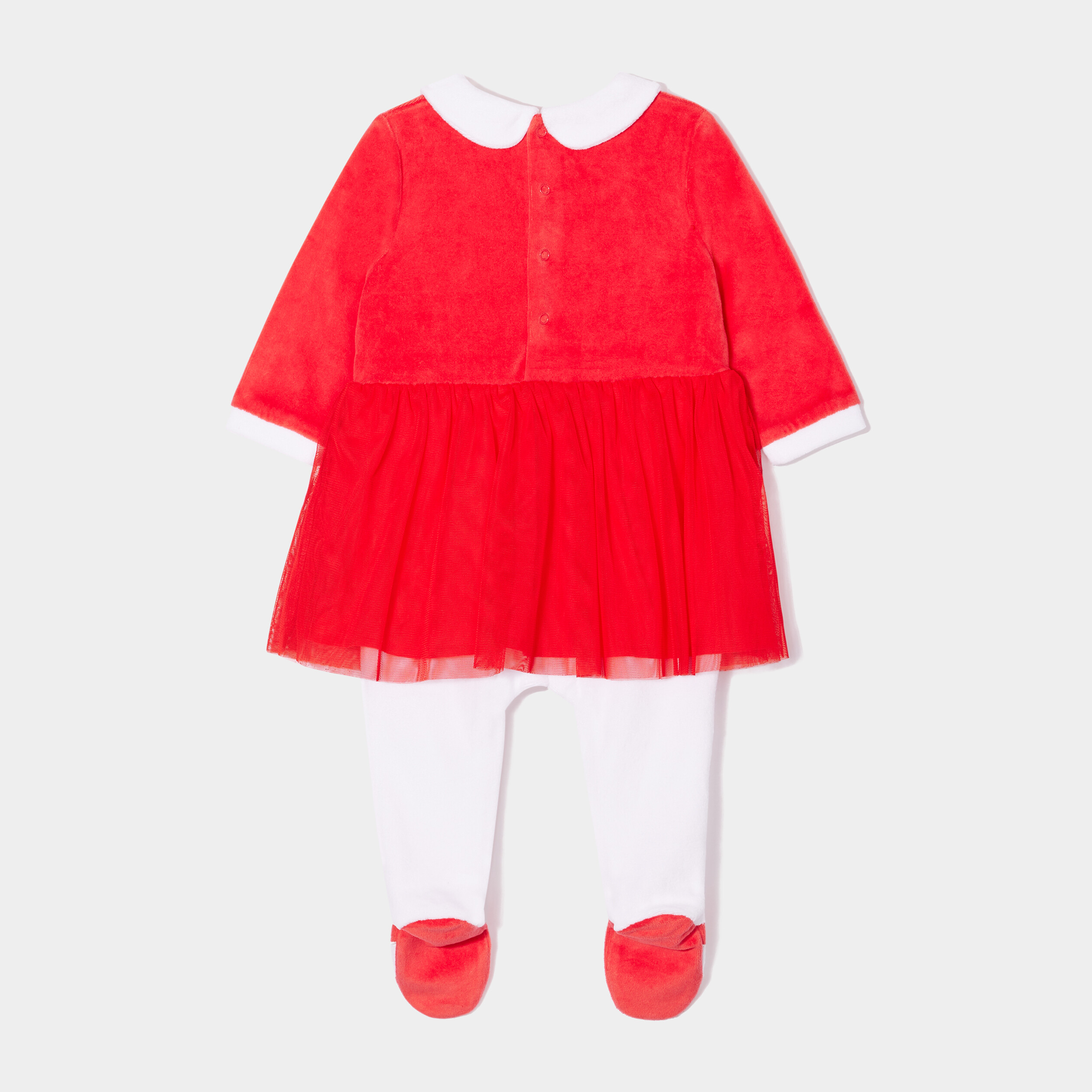 Dors-bien manches longues boutonné rouge bébé | La Halle