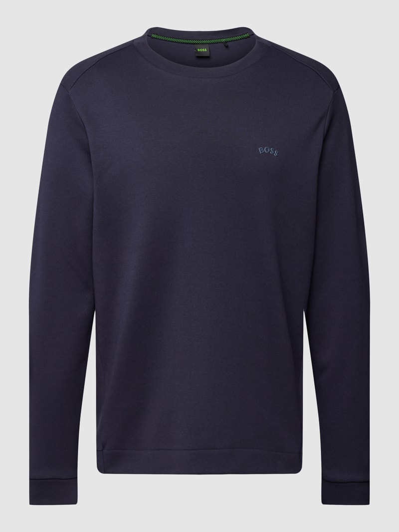 Sweatshirt mit Strukturmuster Modell 'Salbo' in dunkelblau