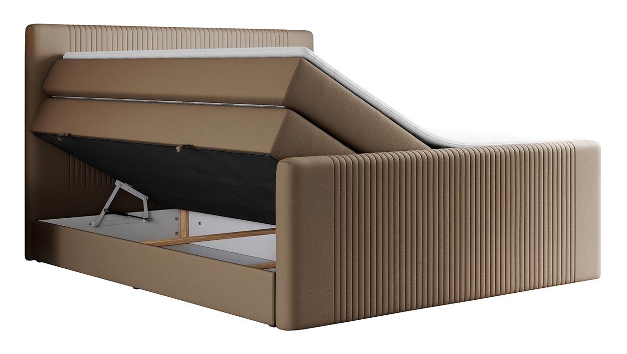 MKS MÖBEL Boxspringbett KING DOREN, mit zwei Bettkästen und einer Multipocket-Matratze