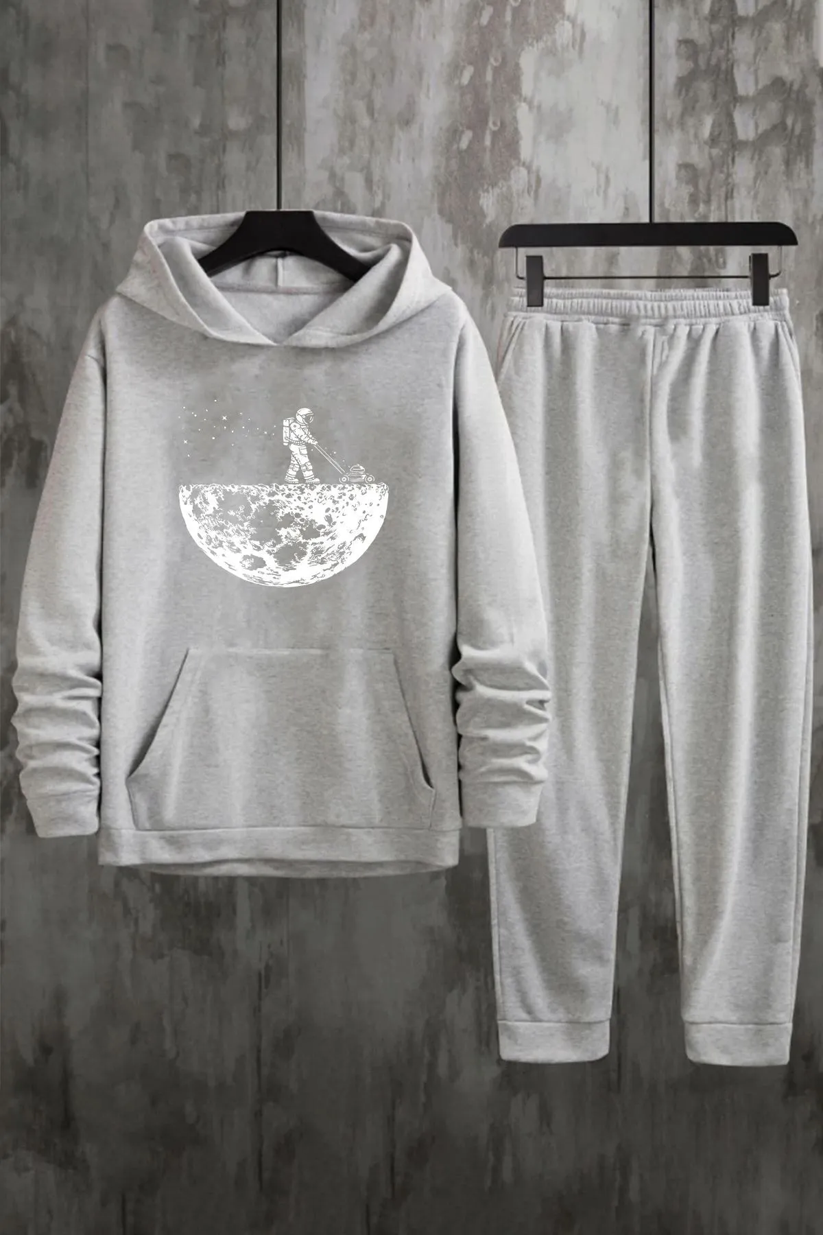 uyguntarz  Bedrucktes Unisex-Trainingsanzug-Set mit Weltraummotiv