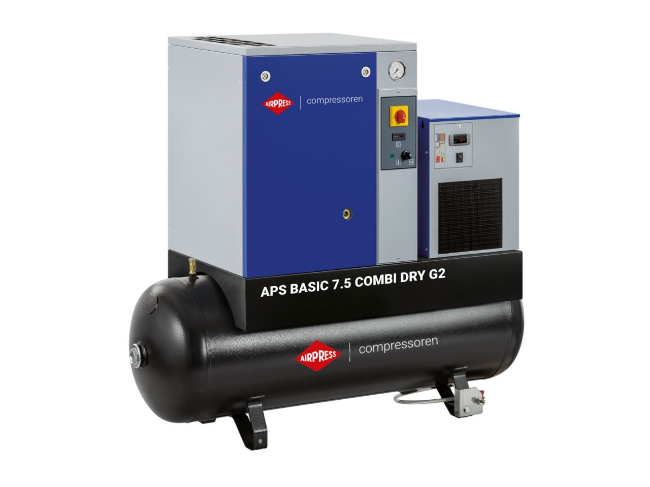 Compresseur Airpress 362957 Schroef APS 7.5 Basic G2 Combi Dry 10 bar 7,5 pk/5,5 kW 780 l/min 200 l