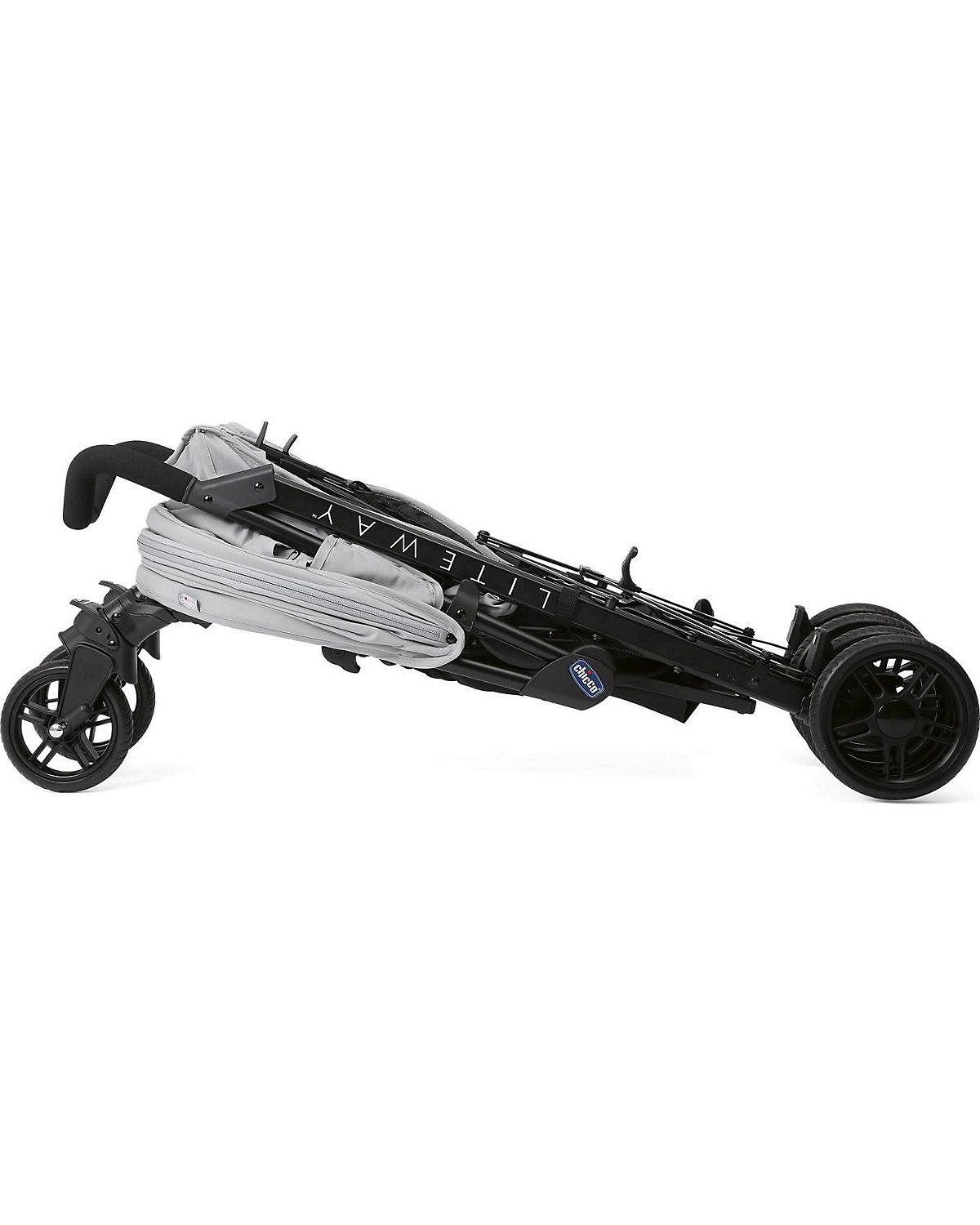 Buggy Sportwagen Lite Way4 grau, mit faltbarem Frontbügel 22Kg Traglast, mit neuem großen Verdeck und Textilen Design, inkl. Regenschutz, Einhängekorb