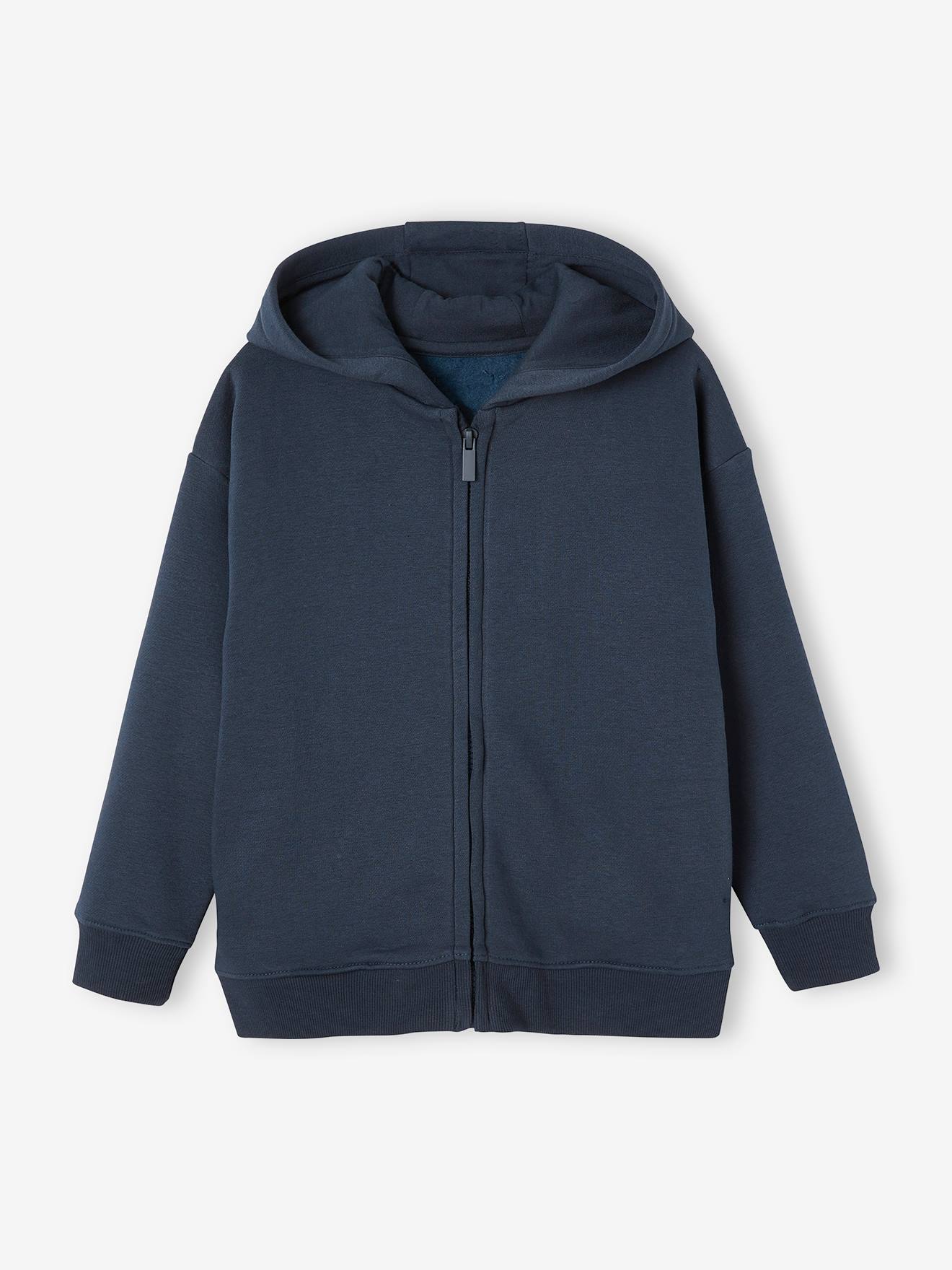 Sweat zippé à capuche garçon personnalisable bleu nuit