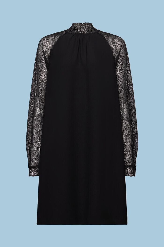 Minikleid mit Spitzenbesatz