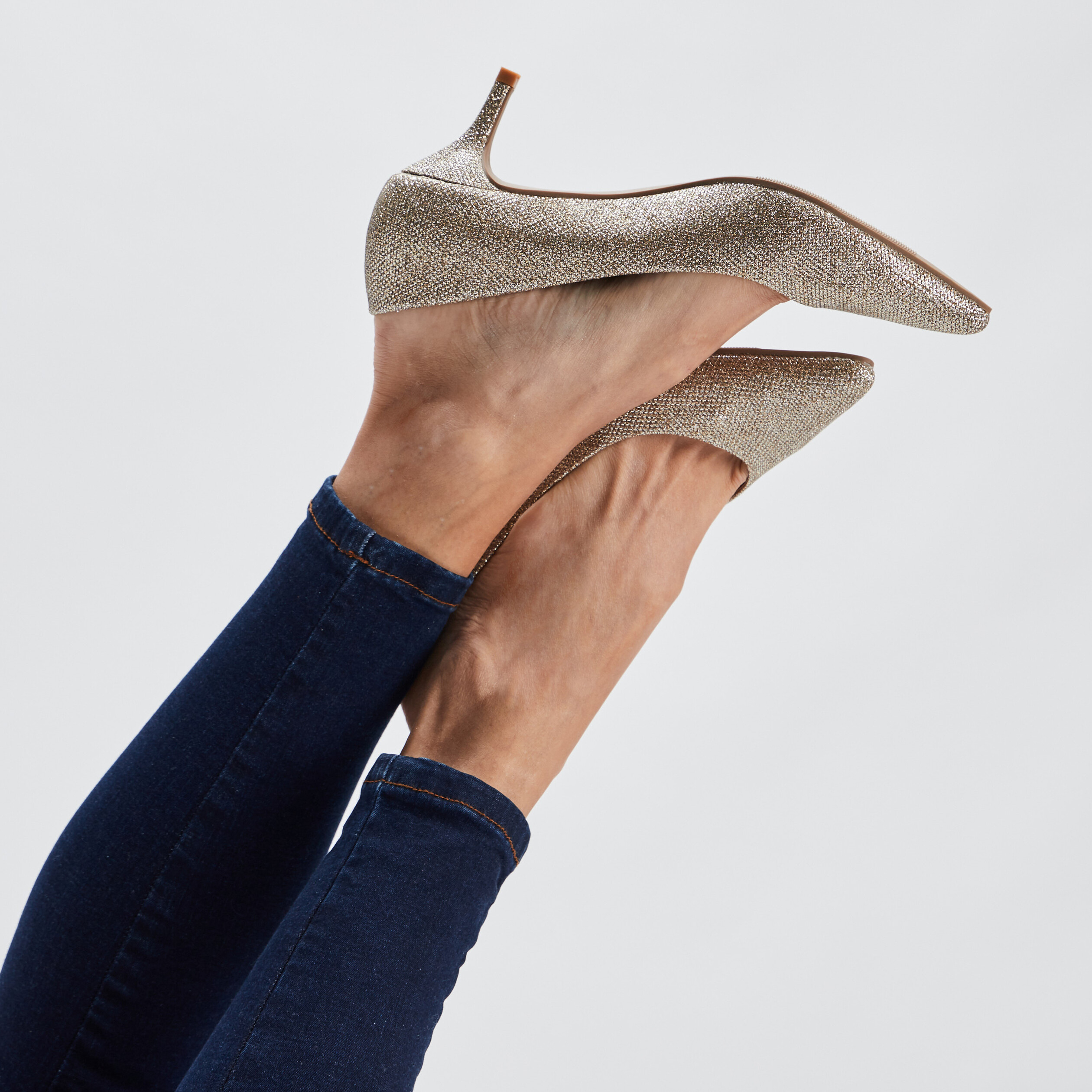 Escarpins à talons couleur or femme | La Halle