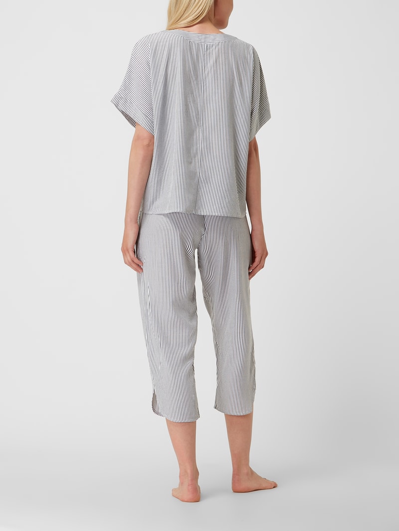 Pyjama aus Seersucker in schwarz
