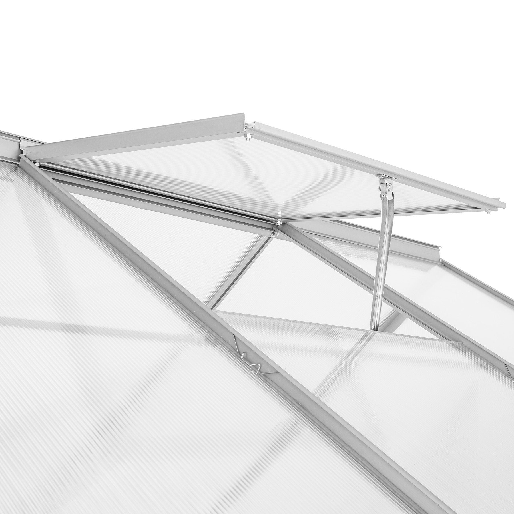tectake Gewächshaus Gewächshaus aus Aluminium ohne Fundament, 0,40 mm Wandstärke