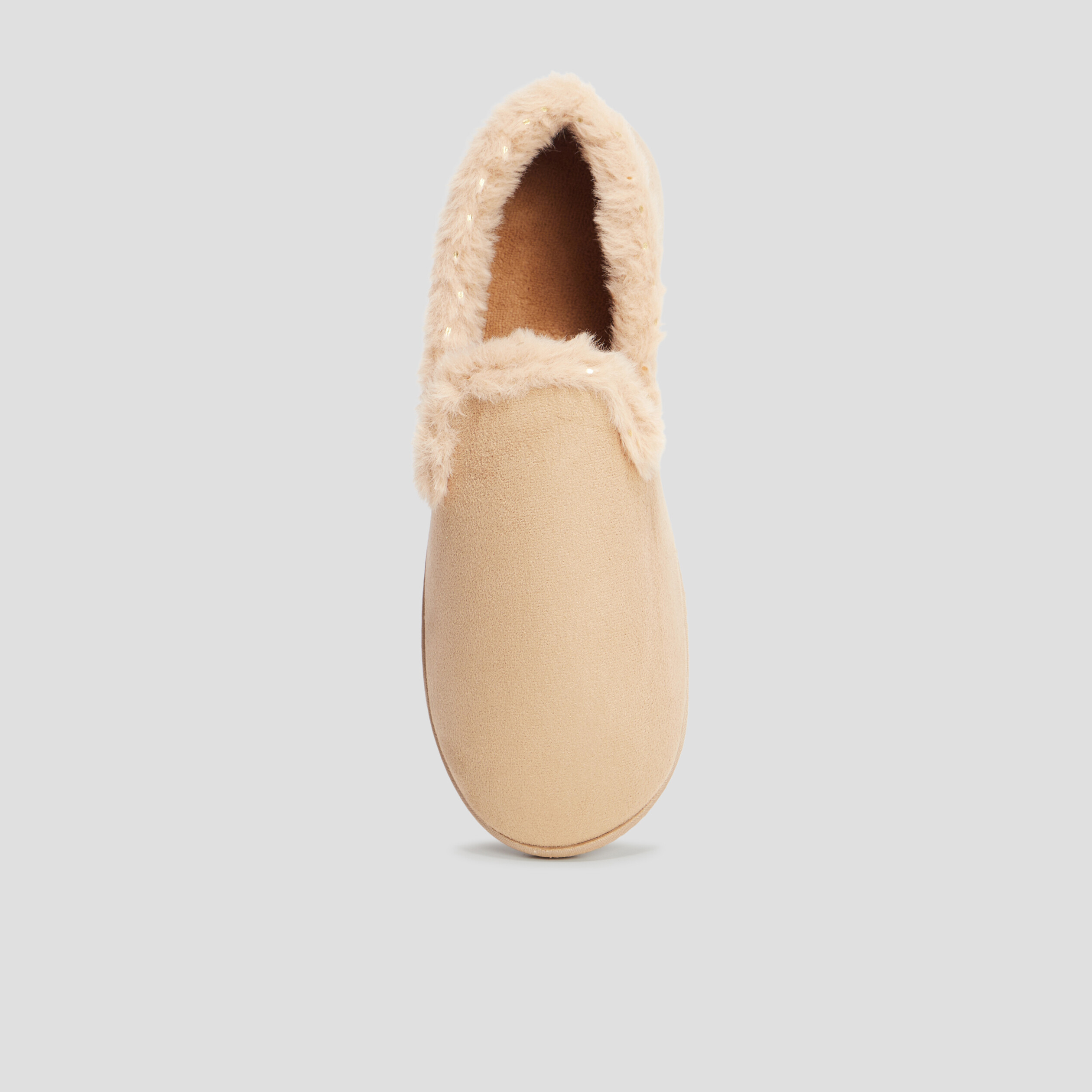 Chaussons charentaises fourrés Isotoner camel femme | La Halle