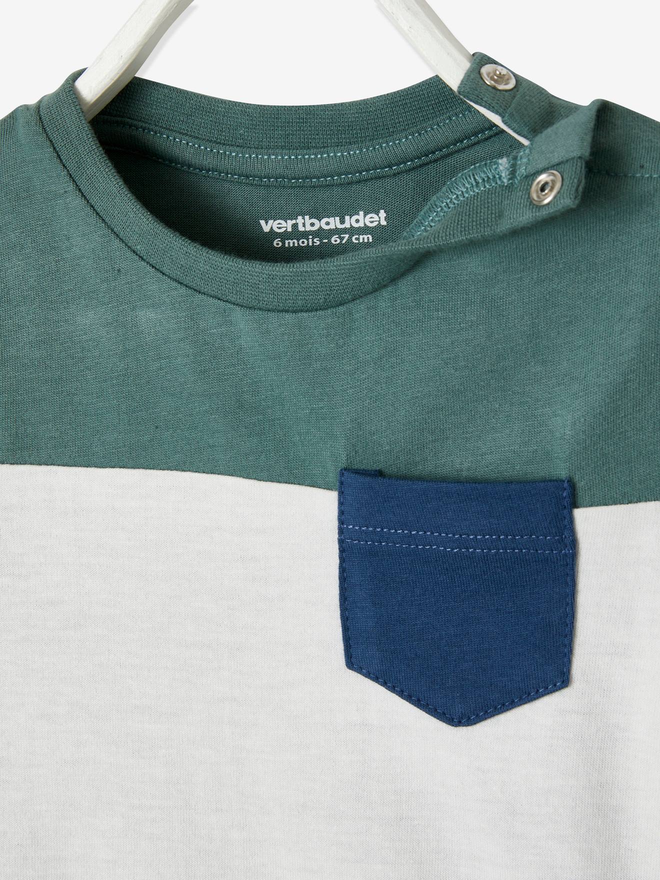 T-shirt colorblock bébé manches courtes caramel