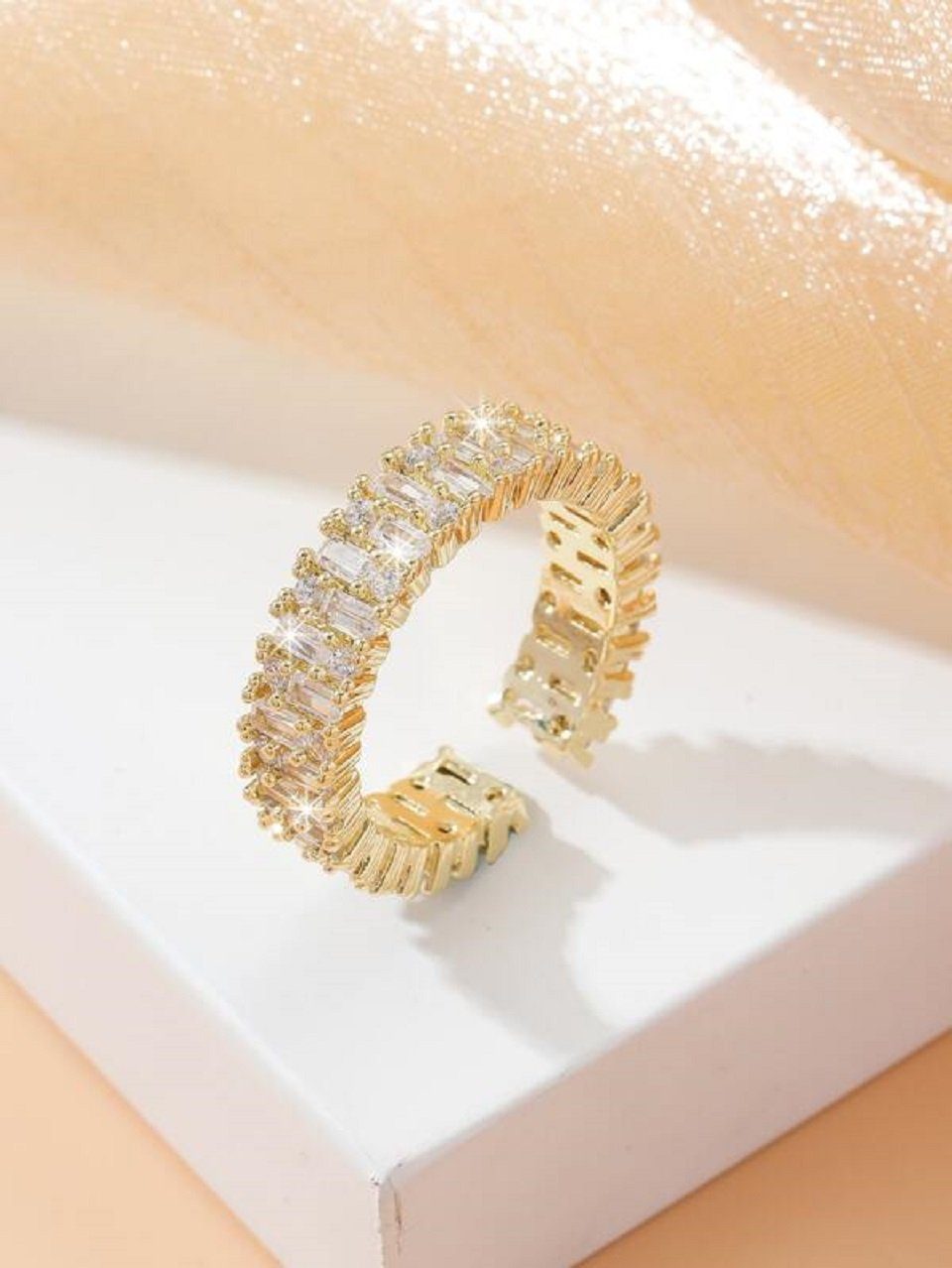 ENGELSINN Fingerring Ring Luxi Gold Damenring Frauenring kubanischer Stil, hochwertige Verarbeitung, Bestseller