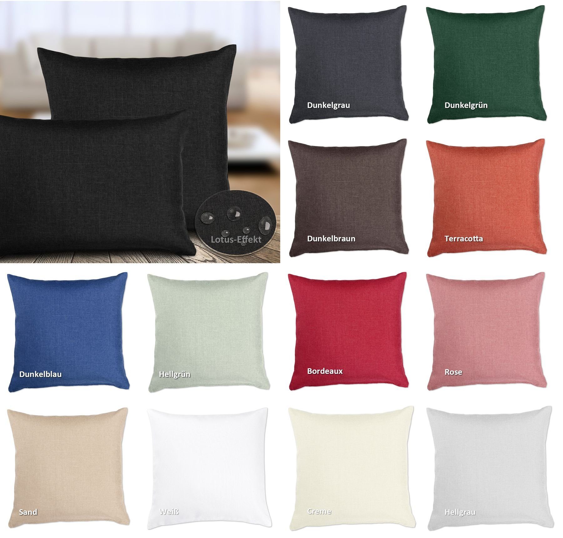 Kissenhüllen Kissenhüllen Leinen Optik, Kissen Kissenbezug Sofakissen, Beautex (2 Stück)