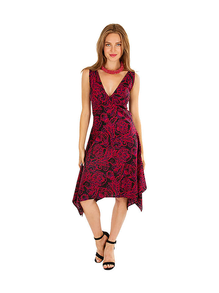 Aller Simplement Kleid in Schwarz/ Bordeaux günstig kaufen 38