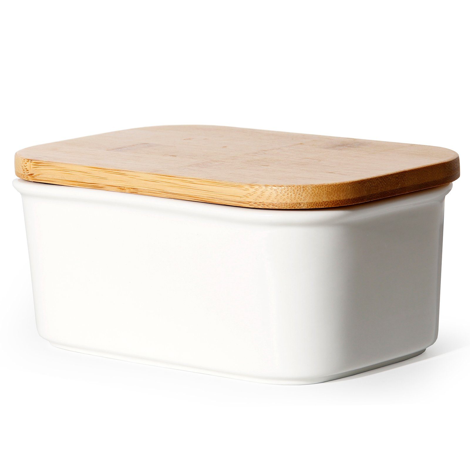 Zedelmaier Butterdose Butterglocke aus Keramik,Butterschale Porzellan für Butter(250g), (HYH005), Butterdose Keramik y Deckel Holz
