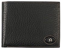 AIGNER, Geldbörse, Elchleder, schwarz