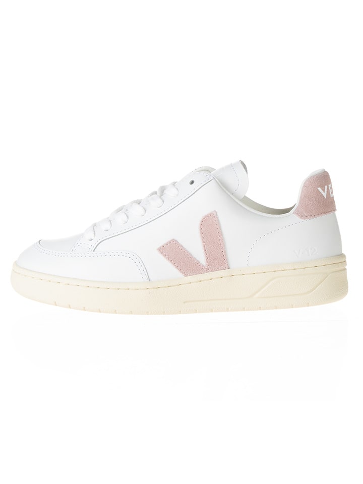 Veja Leder-Sneakers in Weiß/ Rosa günstig kaufen