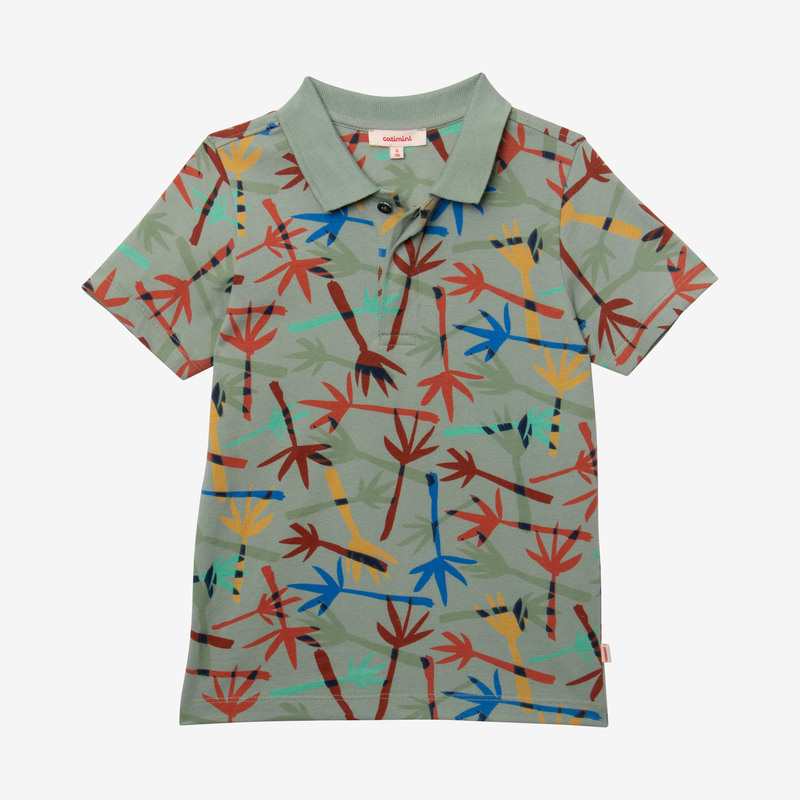 Polo garçon camo palmes vert Catimini