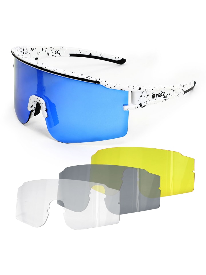 YEAZ SUNTHRILL SET Sport-Sonnenbrille Weiß/Blau in weiß / blau günstig kaufen onesize