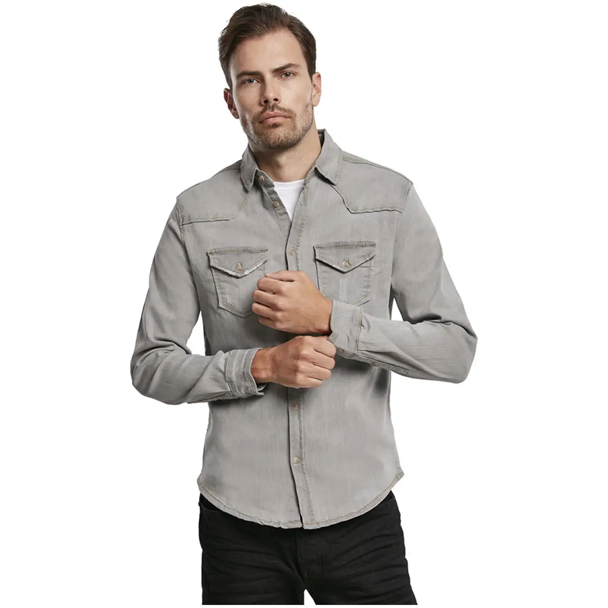 Riley Denim Hemd grau