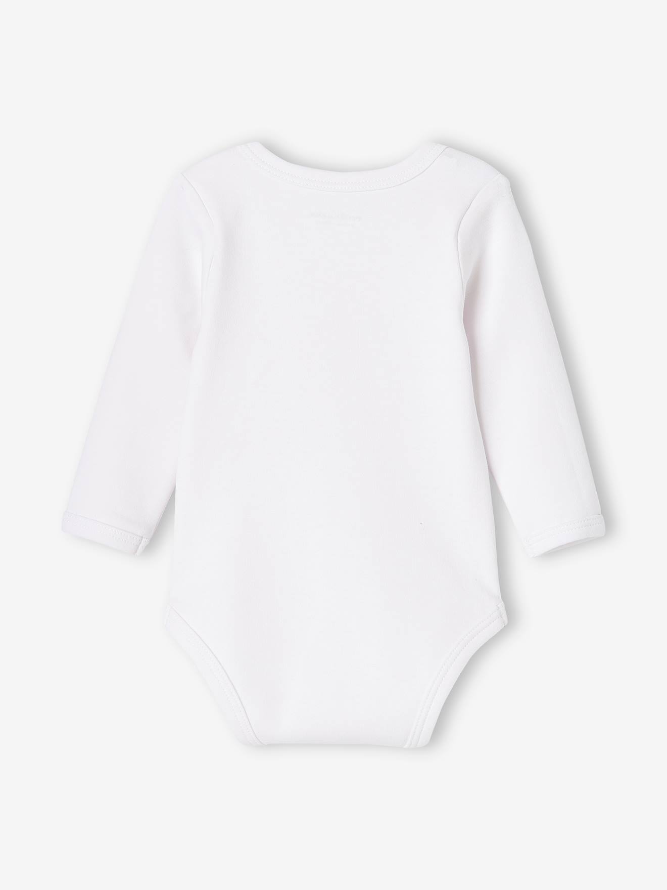 Lot de 5 bodies « animaux » bébé naissance ouverture US manches longues BASICS lot ivoire