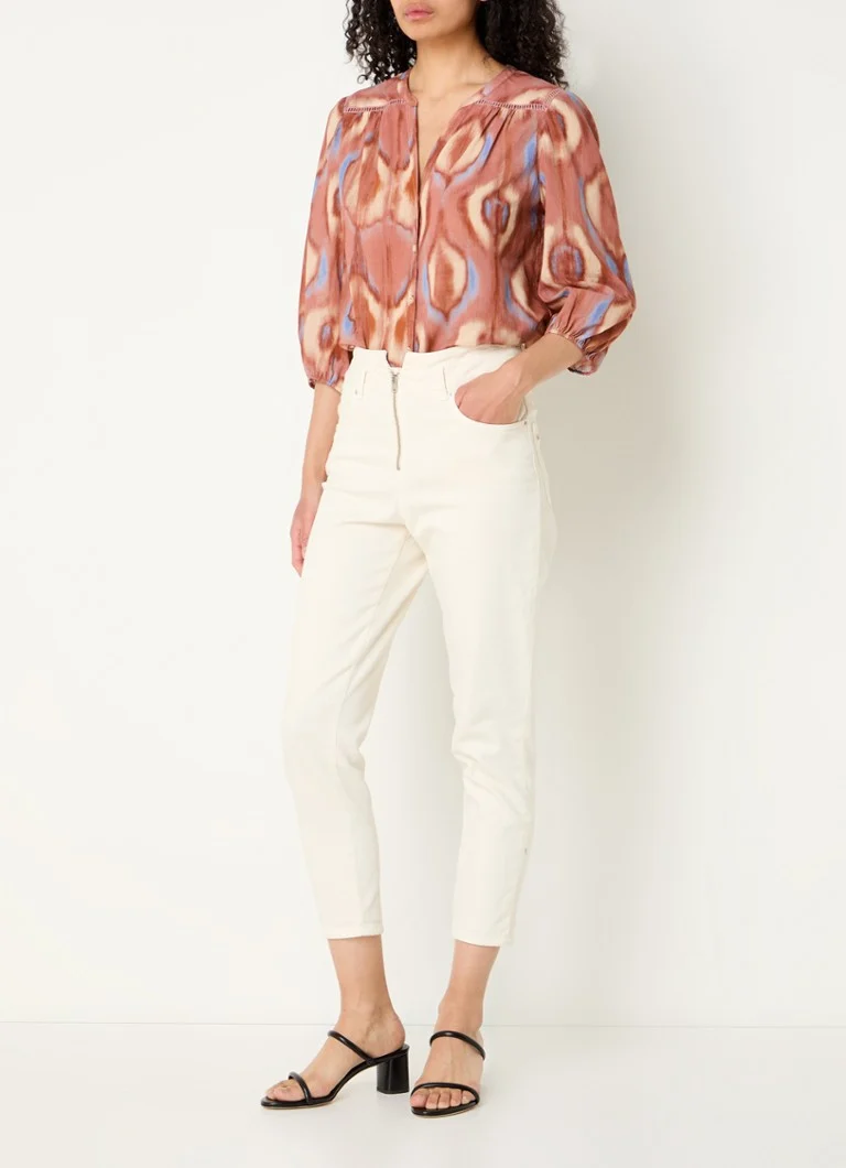 ba&sh Cobby blouse with V-neck and print