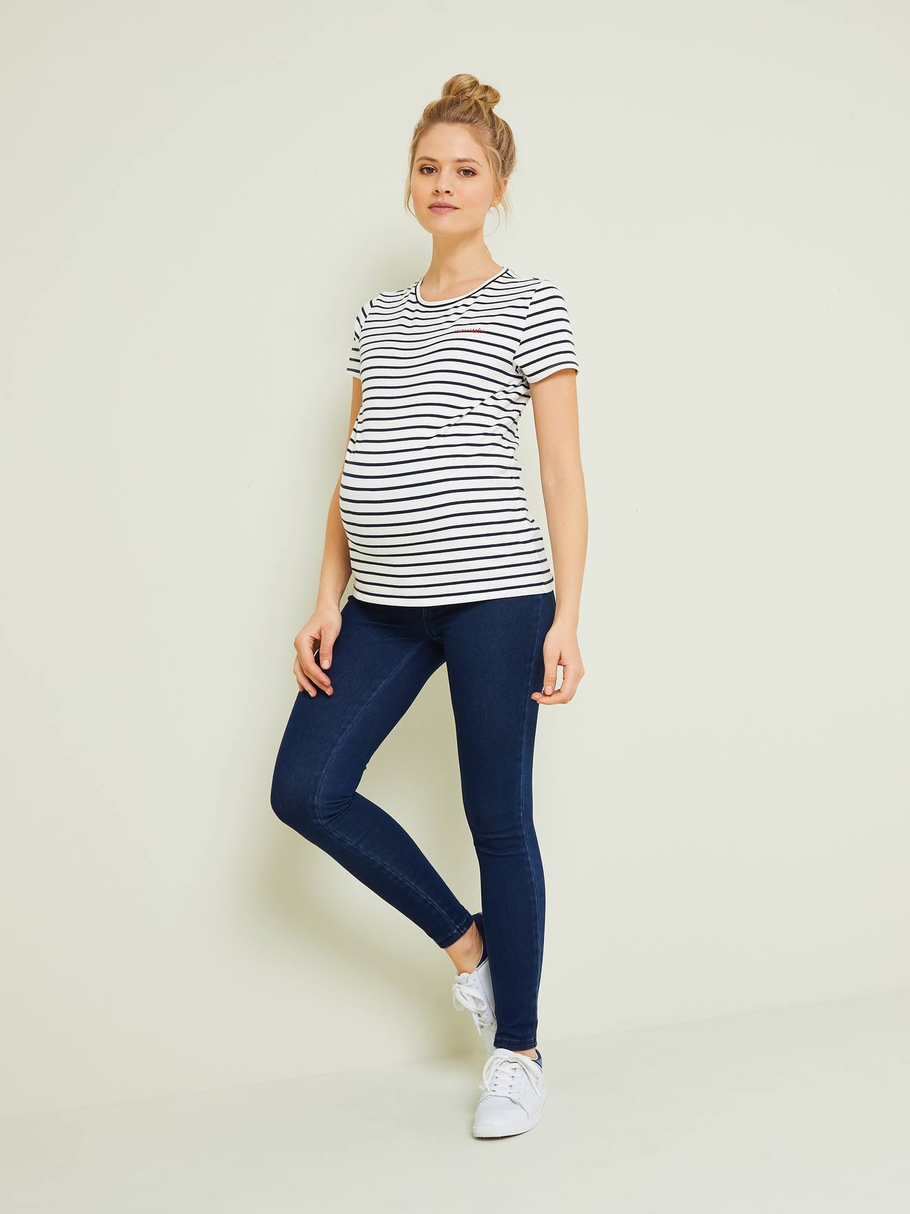 Super skinny de grossesse effet jean gris