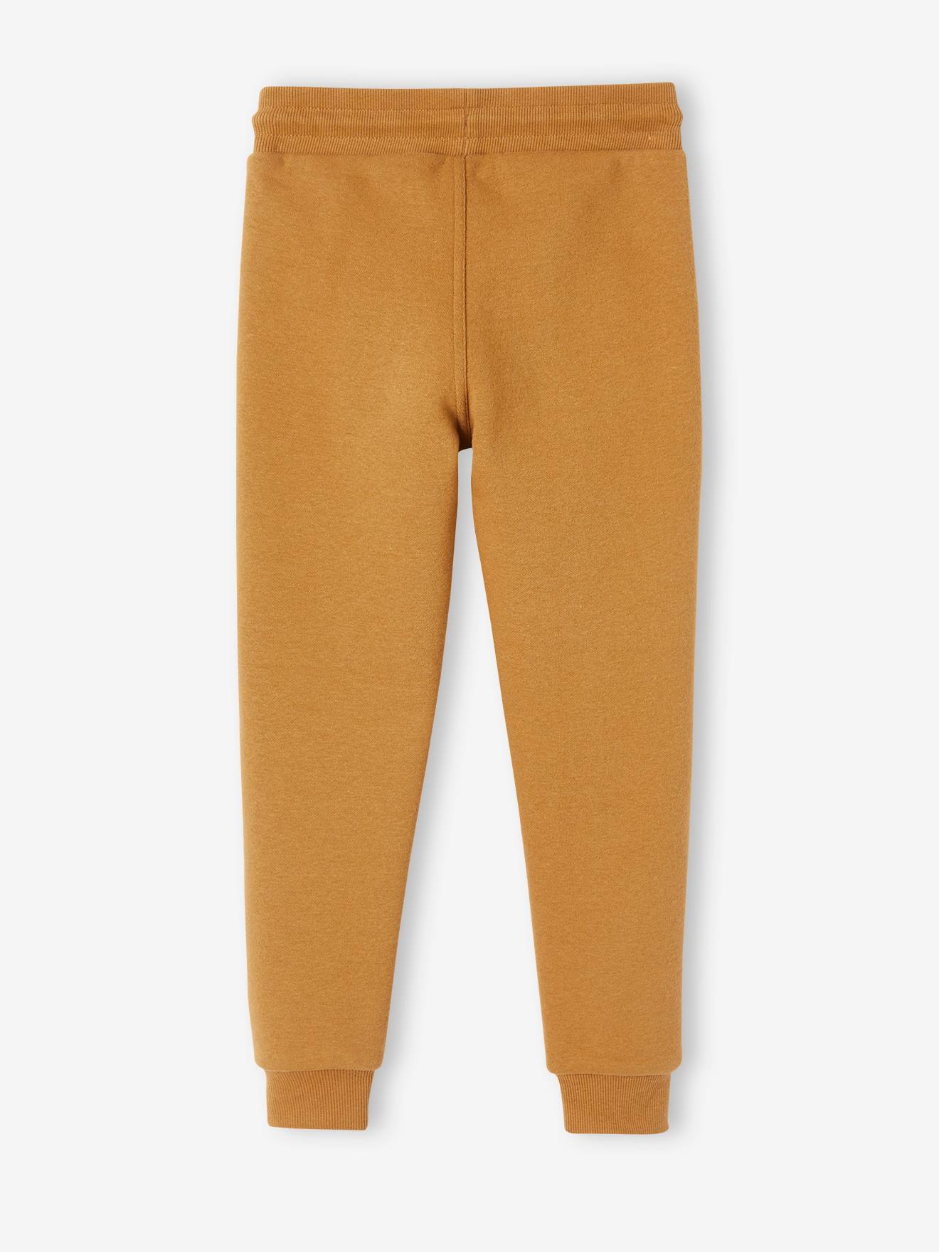 Pantalon jogging Basics garçon en molleton gris moyen chiné