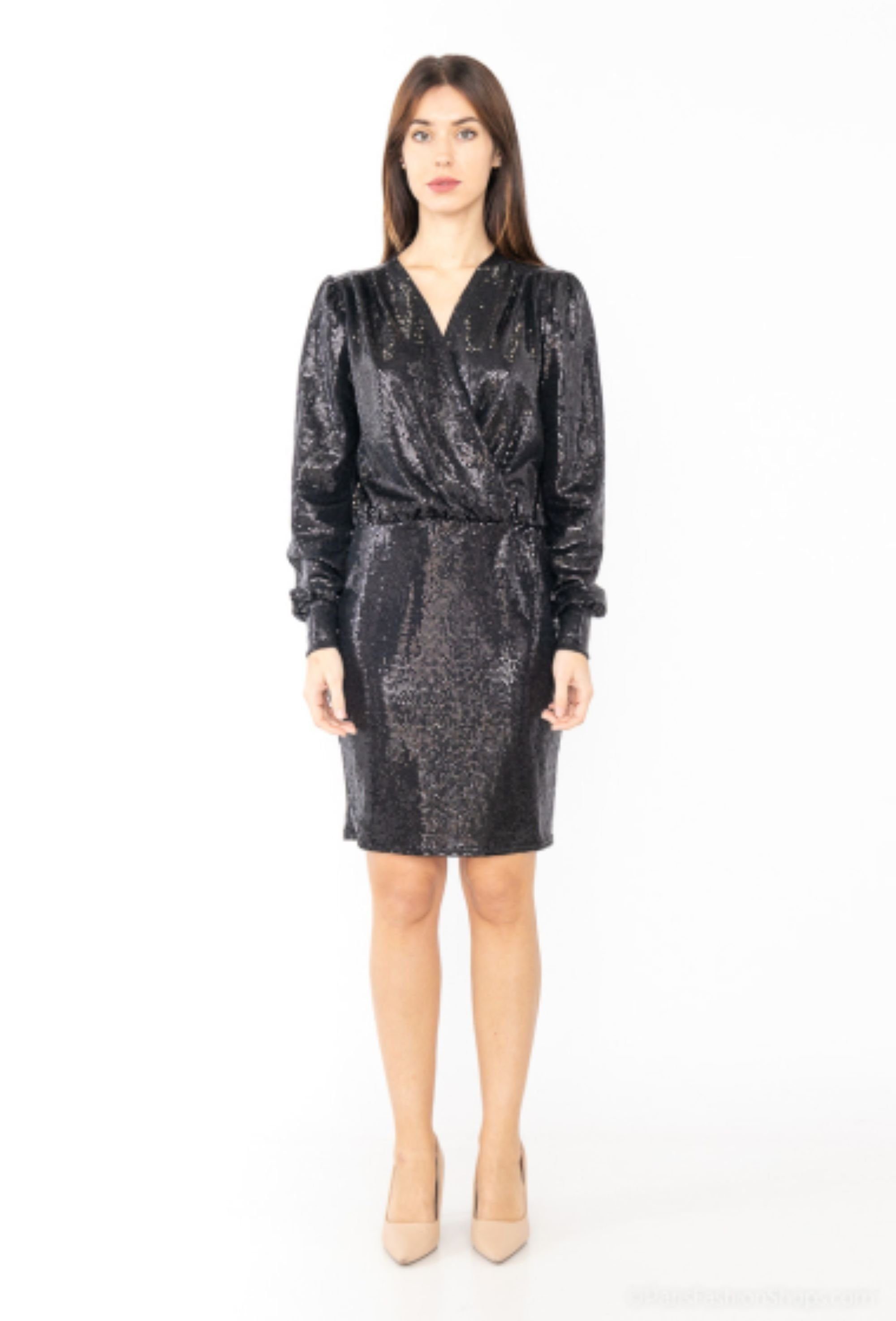 FadenWelt Paillettenkleid Damen Bodycon Kleid (Cocktail kleid) Bodycon Kleid Glitzer für Silvester und Weihnachten