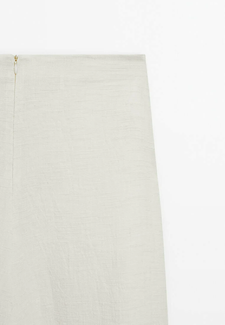 Massimo Dutti EDICIÓN LIMITADA - LARGO FLUIDO TEXTURIZADO - Falda larga