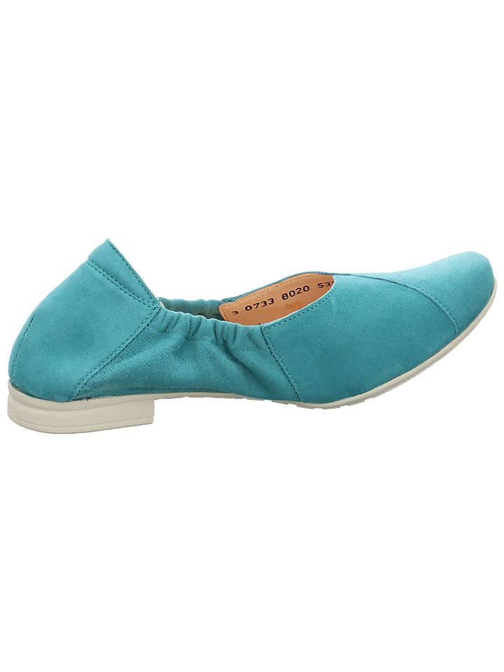 Think! Leder-Ballerinas in Türkis günstig kaufen