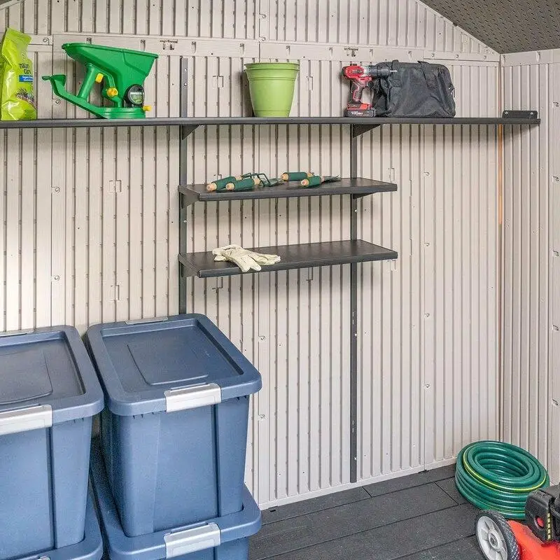 8' wide x 15' deep plastic storage shed