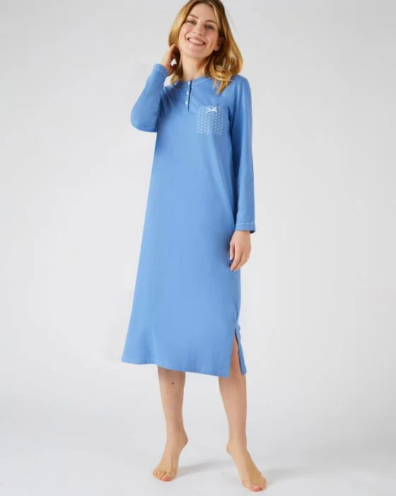 Chemise de nuit manches longues, maille jersey