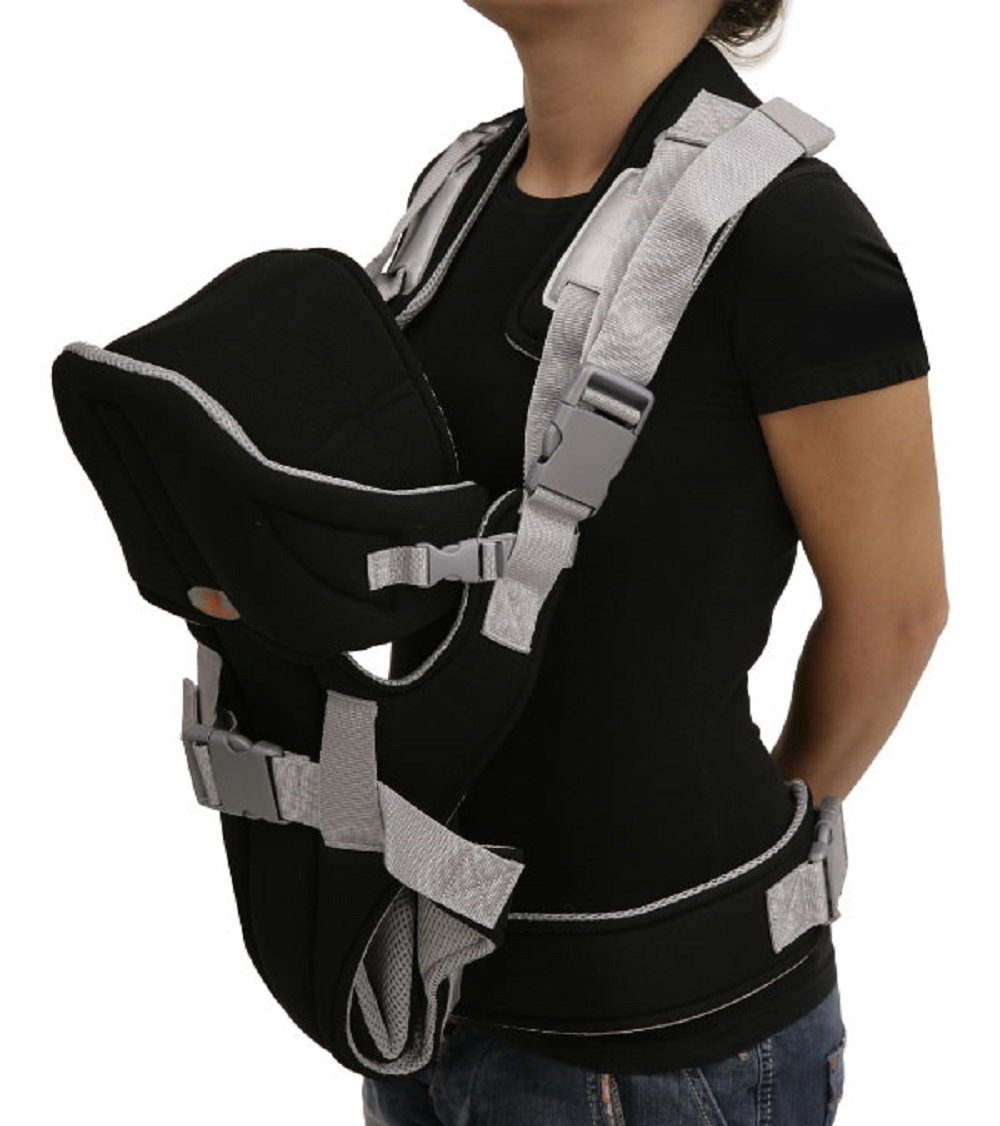 Moni Babytrage Babytrage Carry go 2 in 1, Bauch- und Hüfttrage von 3 Monaten bis 1 Jahr