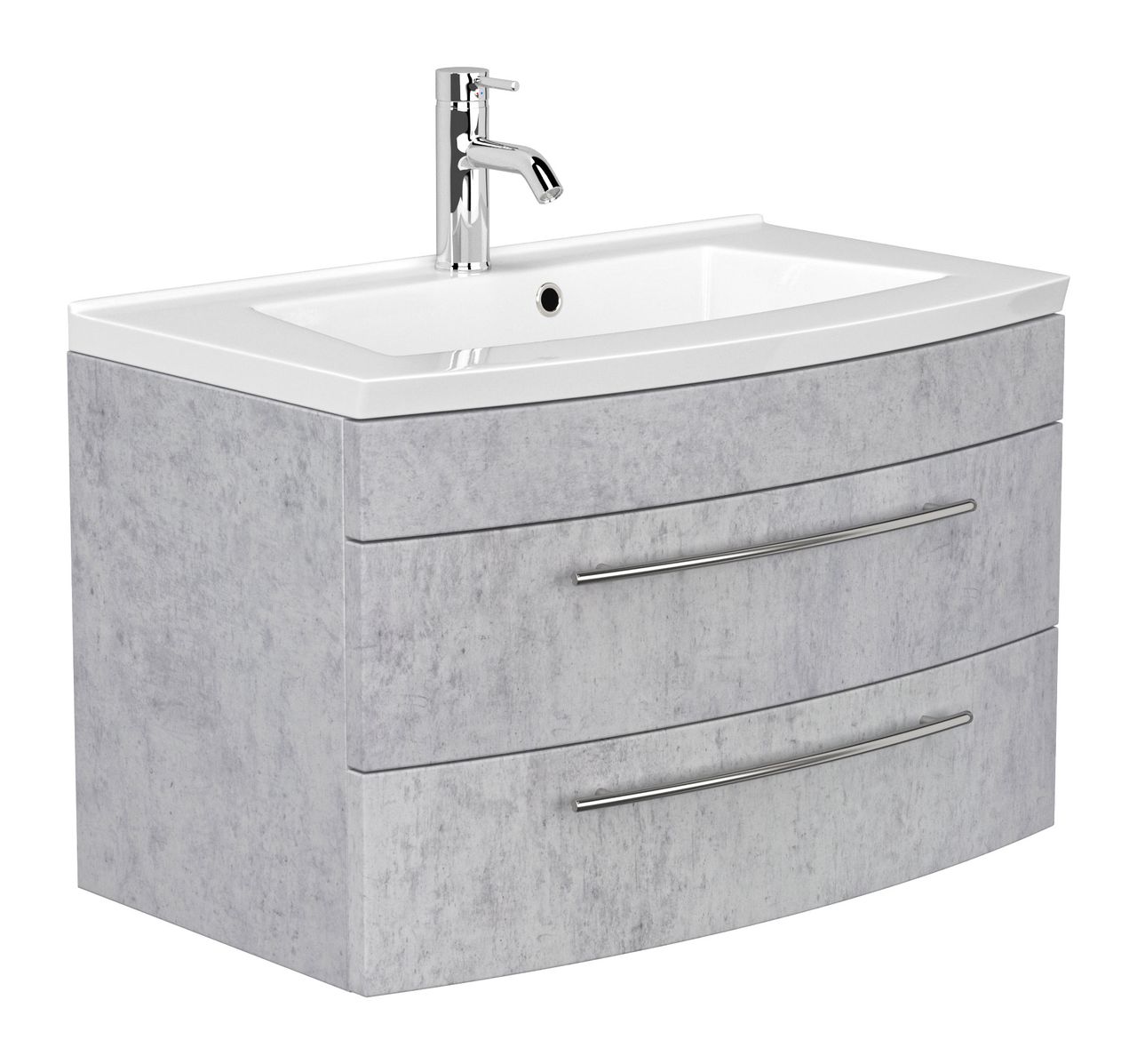 Posseik Badmöbel-Set Luna 80 cm (3-teilig) beton EEK: F