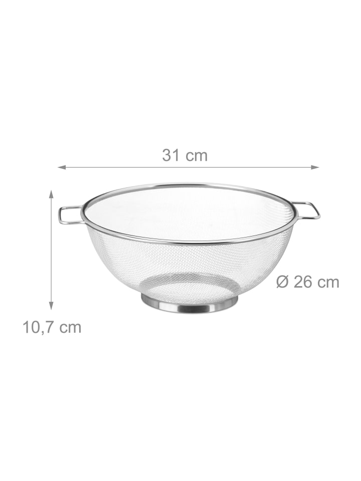 relaxdays Standsieb in Silber - Ø 26 cm günstig kaufen onesize