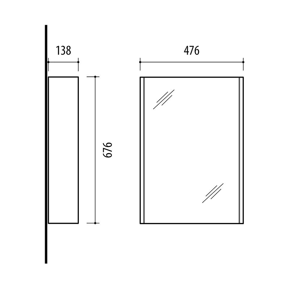Planetmöbel Badmöbel-Set Waschbeckenunterschrank Matt 50cm mit Spiegelschrank, (Komplett-Set, 3-St)