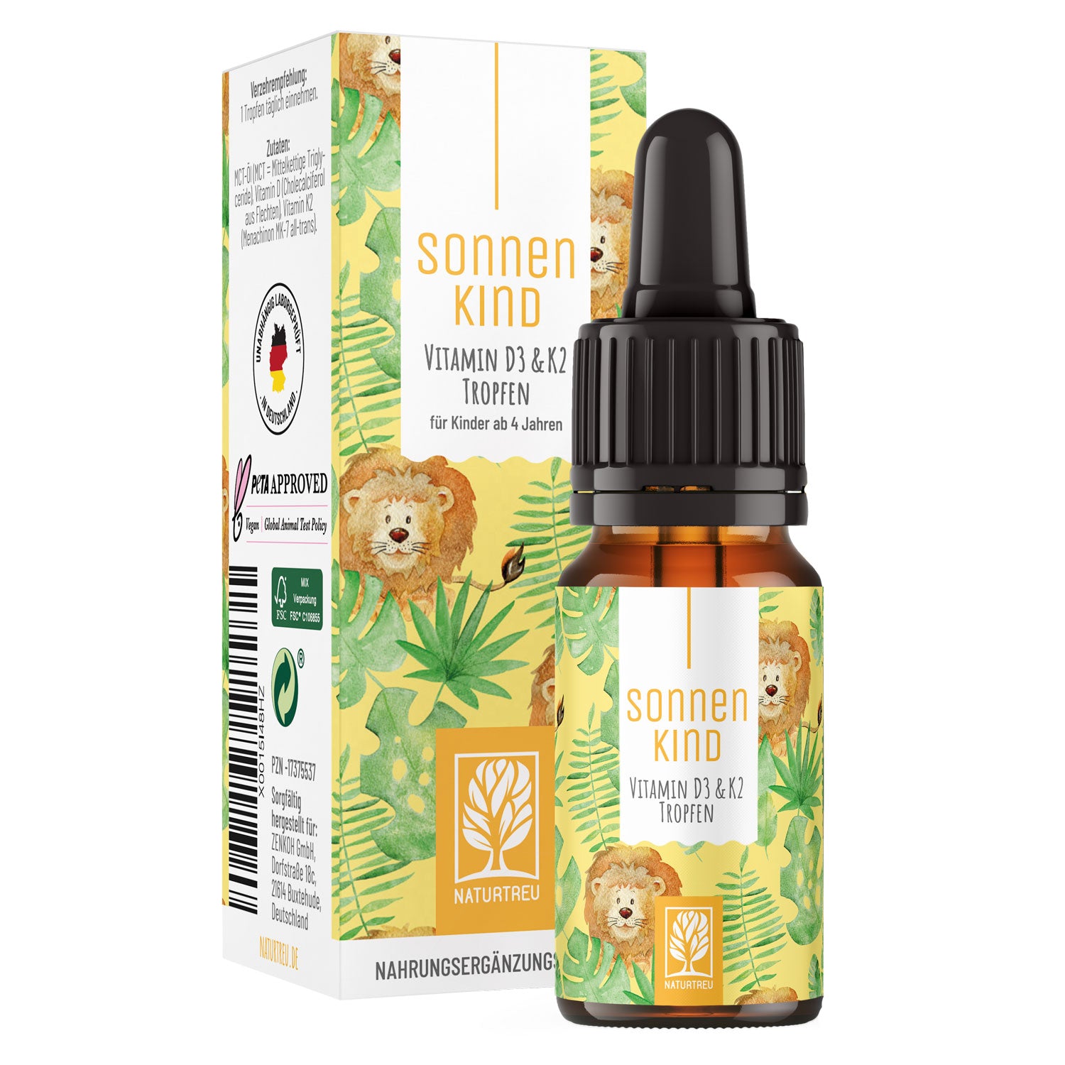 Vitamin D3 & K2 Tropfen für Kinder ab 4- Sonnenkind - NATURTREU®