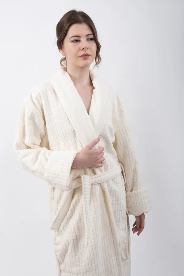 Güvenal  Bademantel - Beige - Bestickt/Verziert