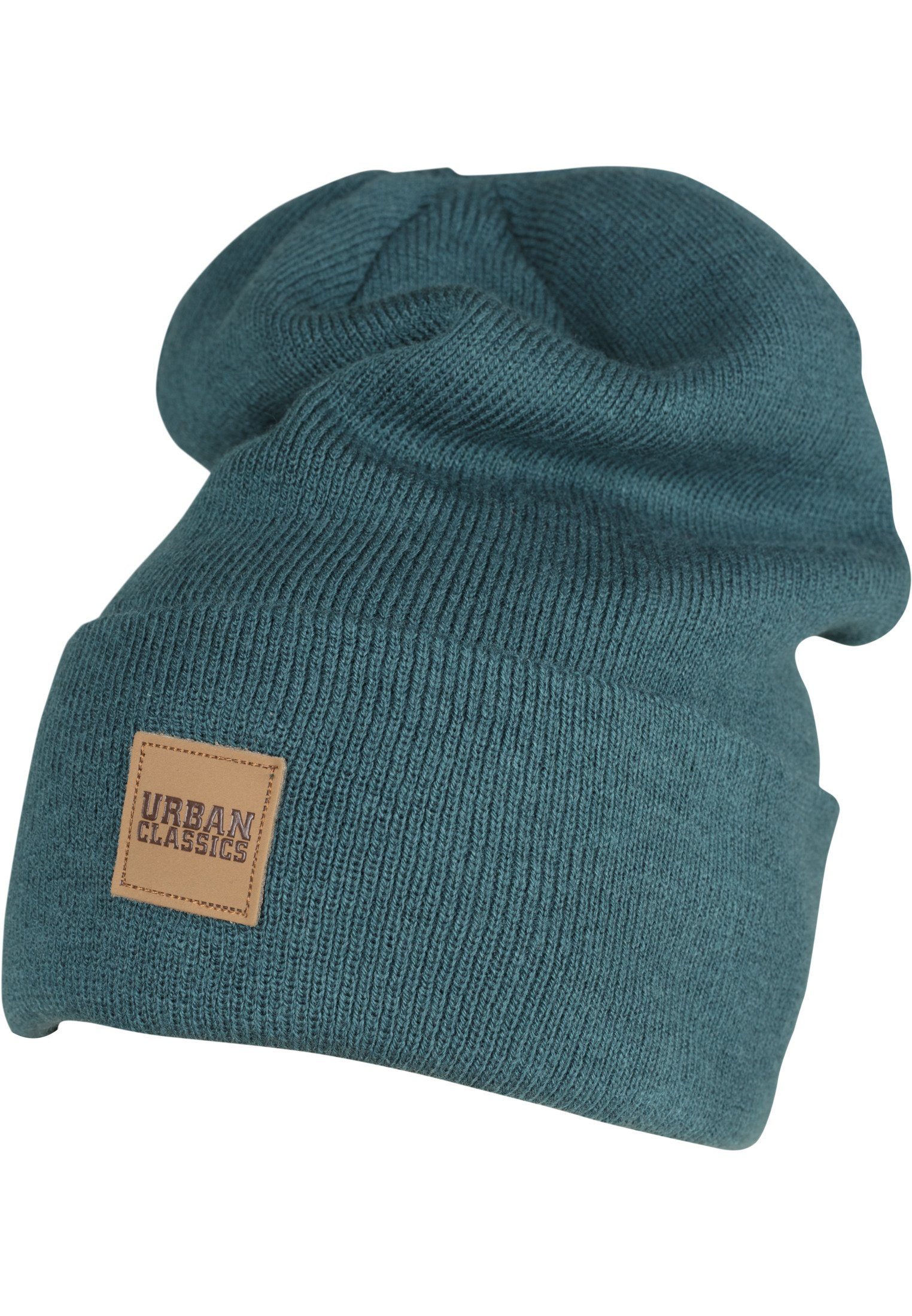 URBAN CLASSICS Beanie Unisex Synthetic Leatherpatch Long Beanie (1-St)