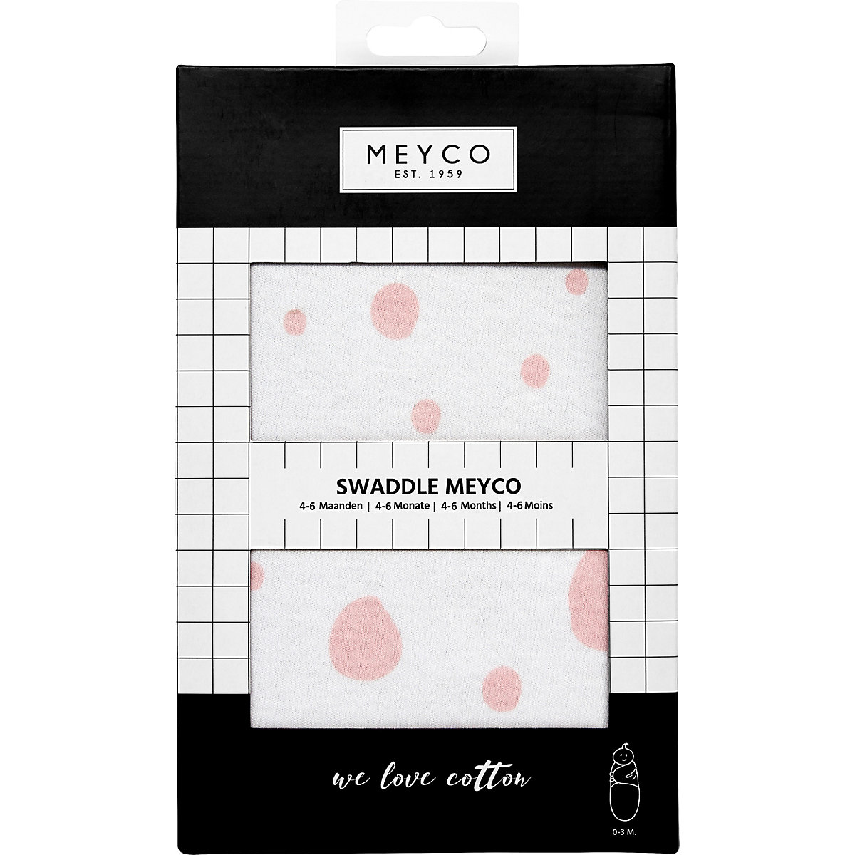 Einschlagdecke SwaddleMeyco Dots, 4 - 6 Monate, rosa