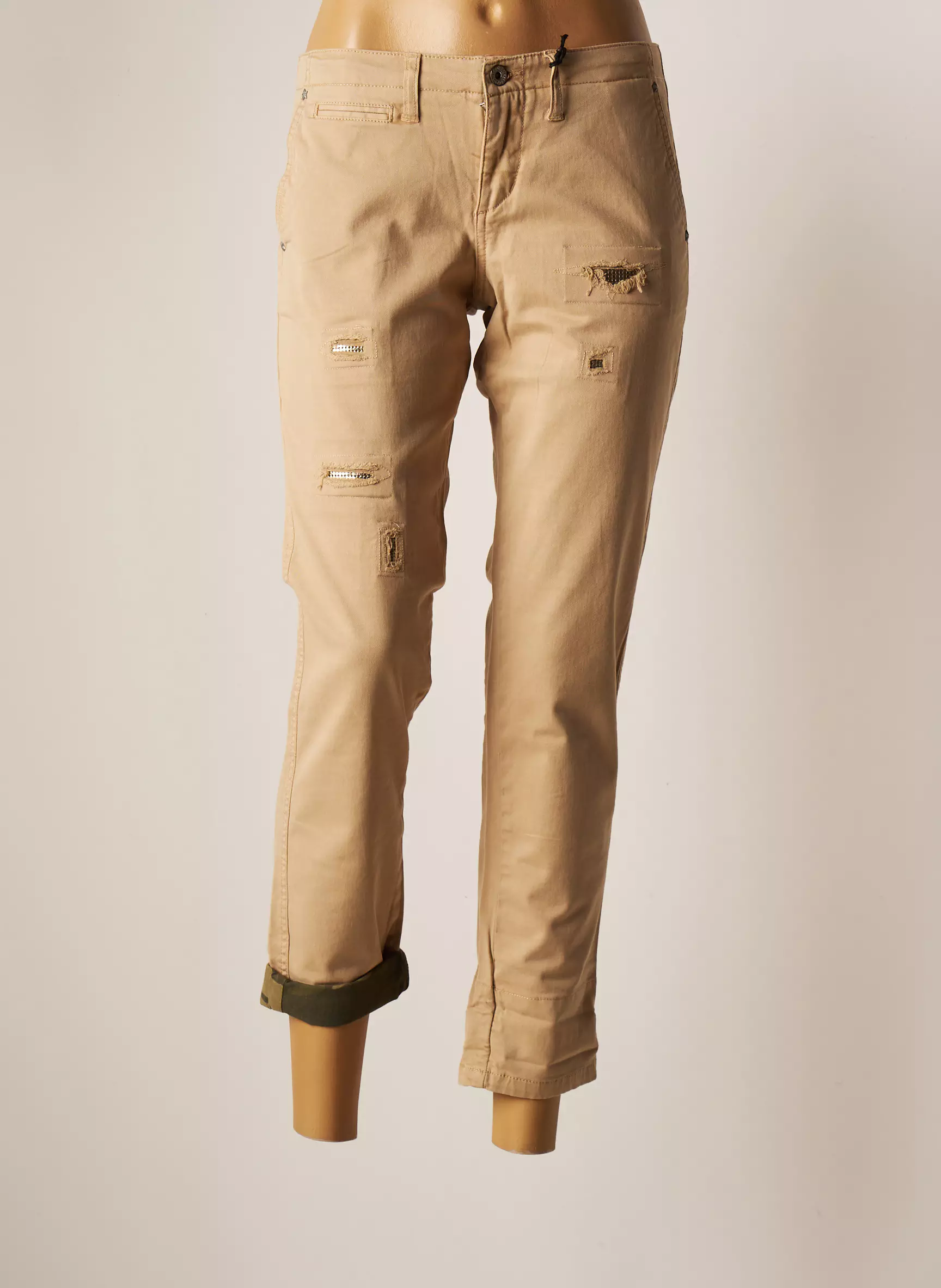 Guess Pantalons Chino Femme couleur beige