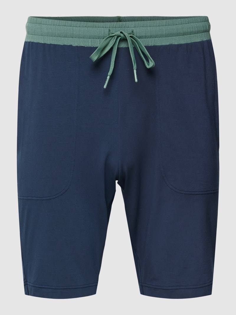 Pyjama-Shorts mit elastischem Bund Modell 'DEEPSLEEPWEAR' in dunkelblau