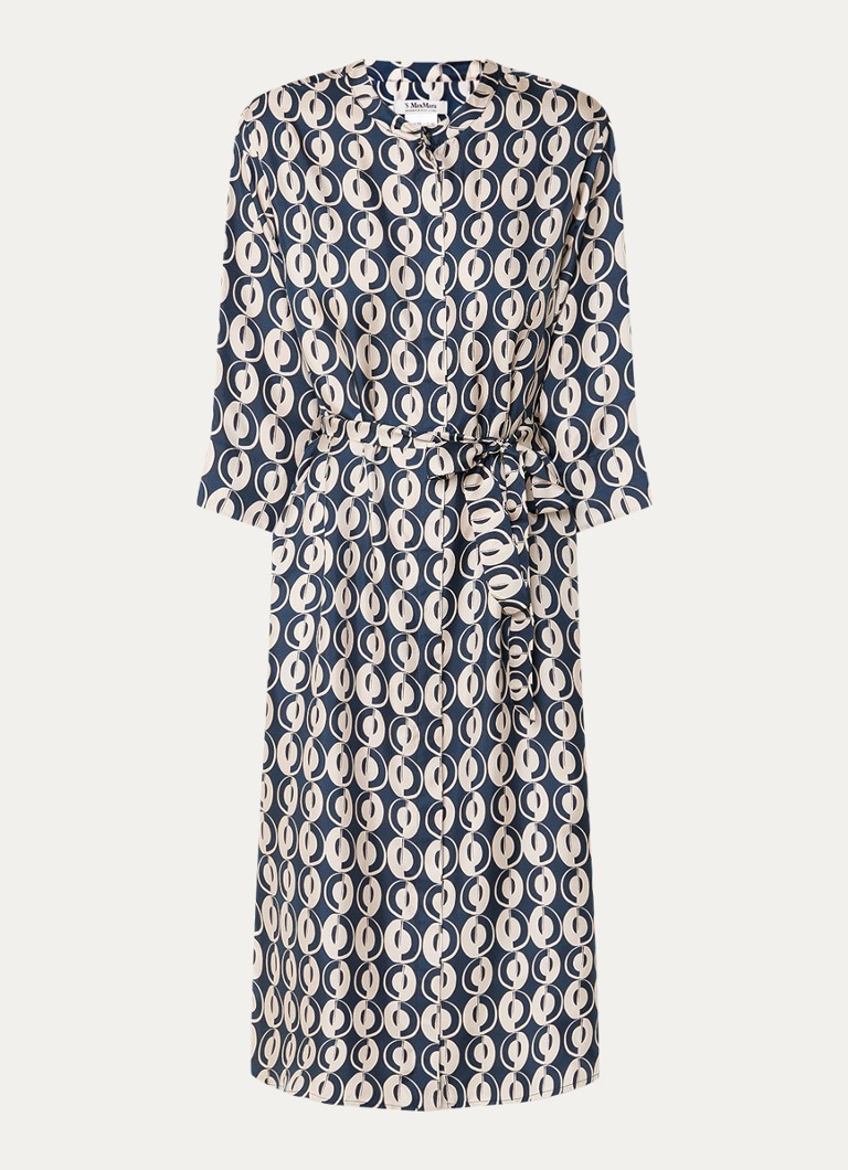 MaxMara Timesilk svilena bluza-haljina s printom