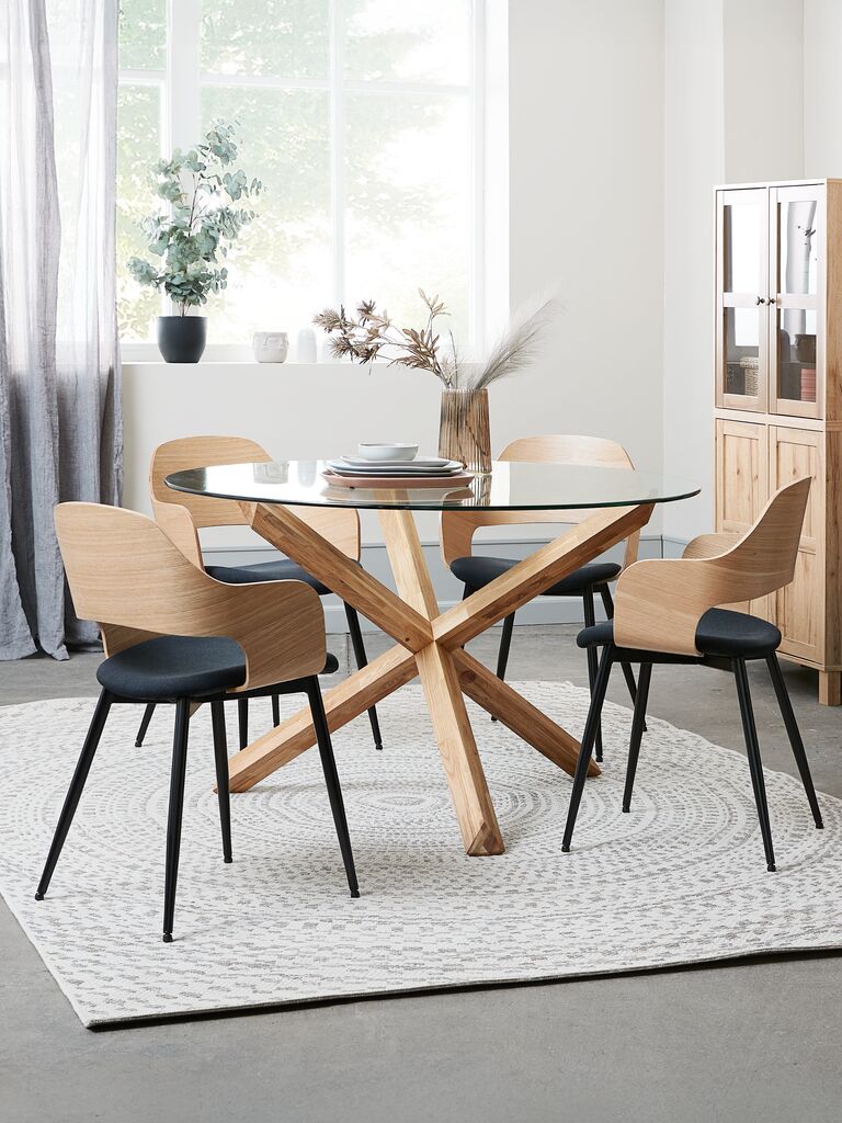 AGERBY Esstisch AGERBY Ø119 Glas/Eiche