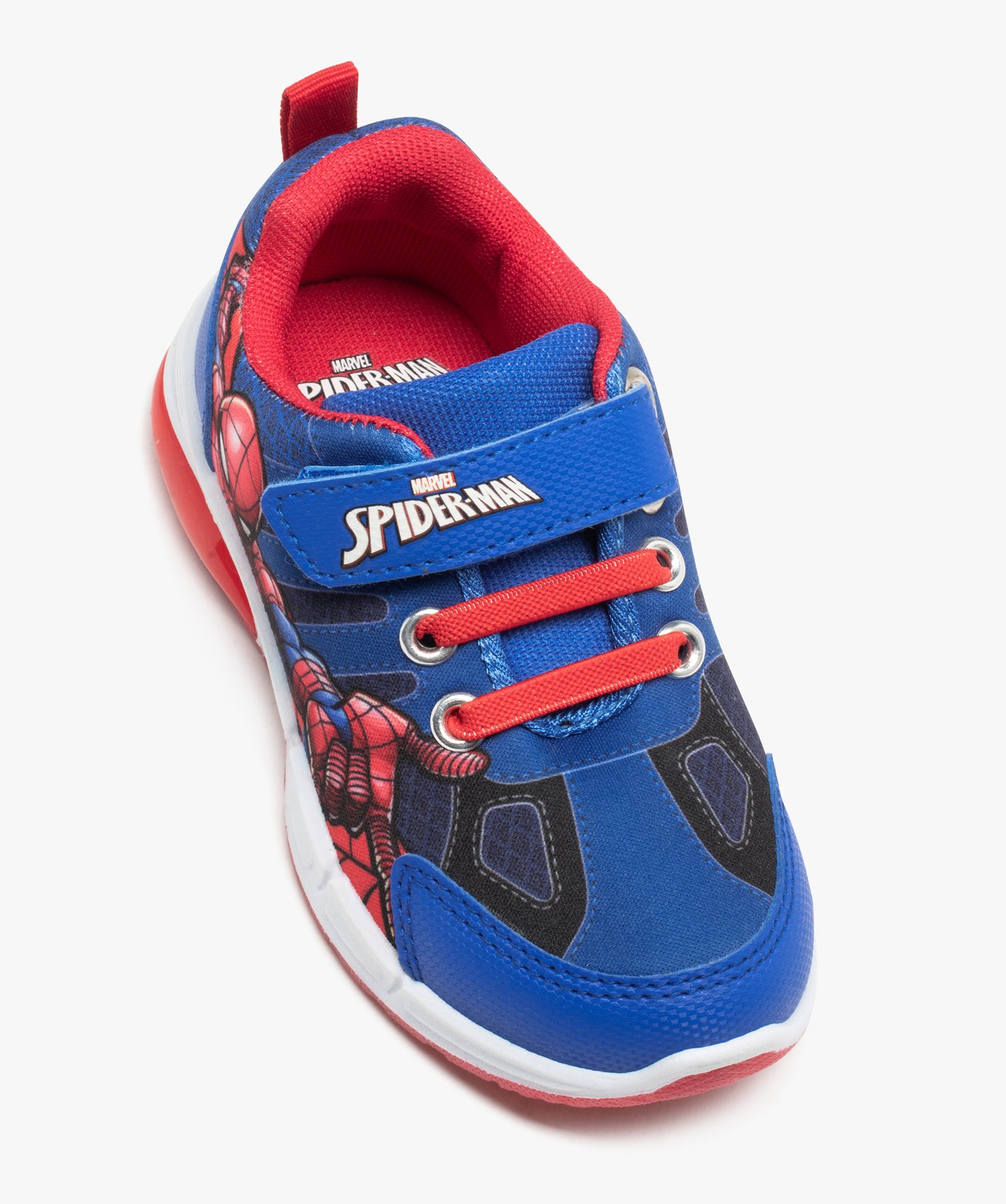 Baskets en toile avec semelle clignotante Garçon - Spiderman bleu | GEMO