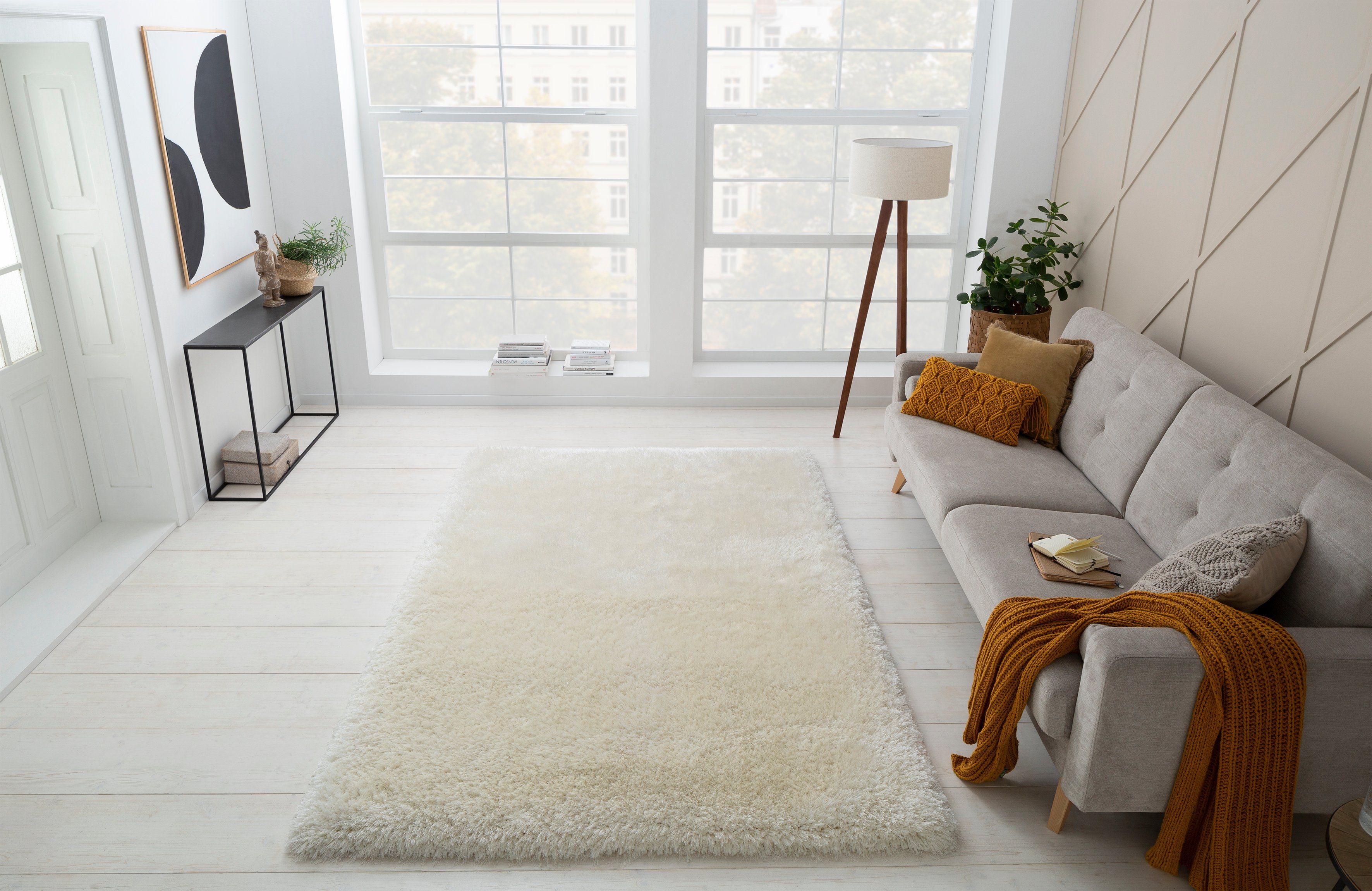 Hochflor-Teppich Micro exclusiv Teppich, Guido Maria Kretschmer Home&Living, rechteckig, Höhe: 78 mm, weich, flauschig, Uni-Farben, Wohnzimmer, Schlafzimmer, Kinderzimmer