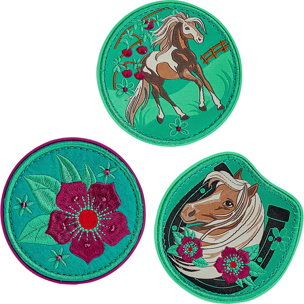 Schulrucksackset ErgoFlex MAX Peppermint Pony, 5-tlg., inkl. Wechselbuttons (2023)