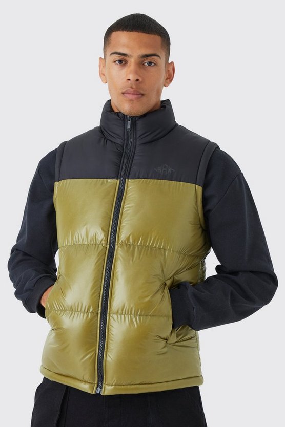 Glänzende Man Colorblock Weste